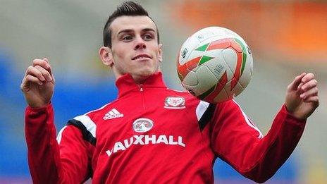 Gareth Bale in Wales training