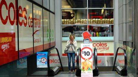 Lady shopping in Australia