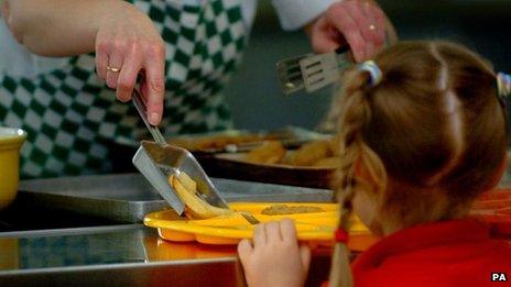 School meal being served