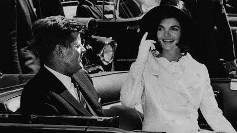 John F Kennedy and Jackie Onasis