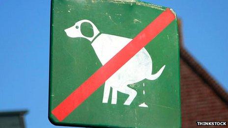 "No dog poo" sign