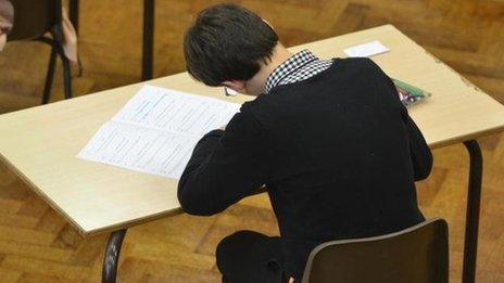 Boy sitting an exam