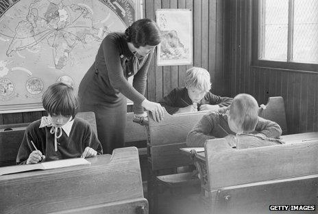 Peebleshire classroom, 1930s