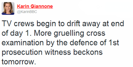 Tweet by the BBC's Karin Giannone