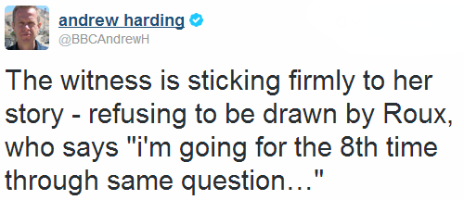 Tweet by the BBC's Andrew Harding