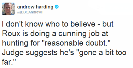 Tweet by the BBC's Andrew Harding