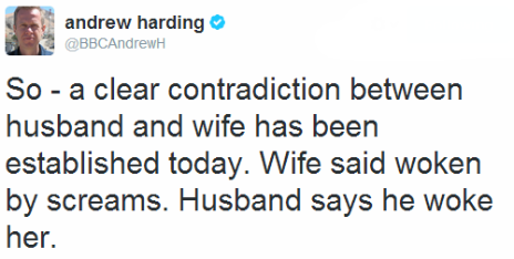 Tweet by the BBC's Andrew Harding