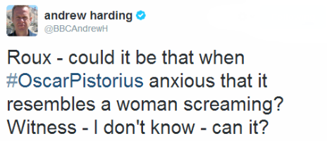 Tweet by the BBC's Andrew Harding