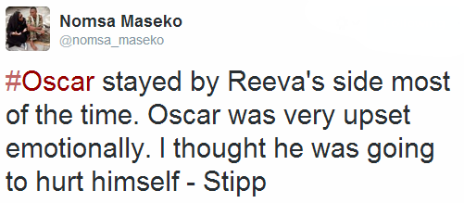 Tweet by the BBC's Nomsa Maseko