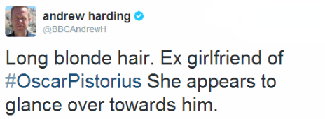 Tweet by the BBC's Andrew Harding