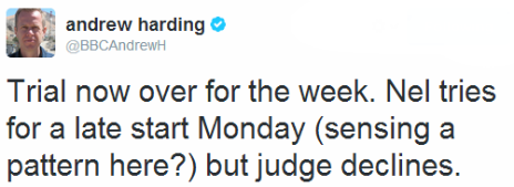 Tweet by the BBC's Andrew Harding