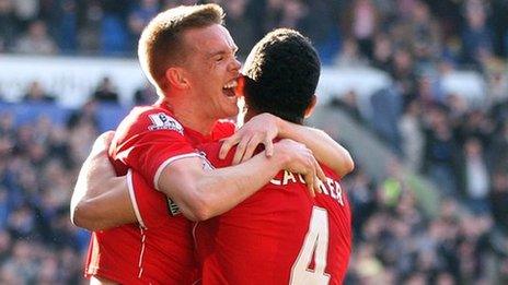 Craig Noone and Steven Caulker celebrate