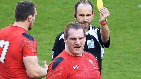 Gethin Jenkins his sin-binned against England