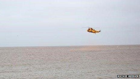 RAF Sea King helicopter taking part in the search