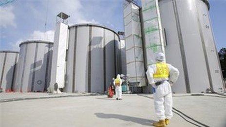 Worker at Fukushima plant