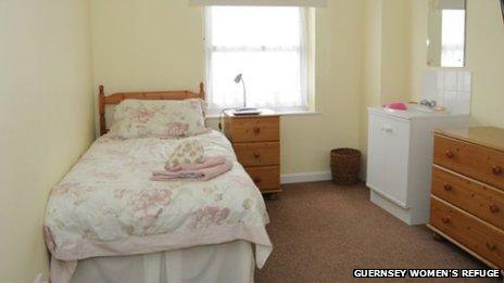 One of the bedrooms in the Guernsey Women's Refuge