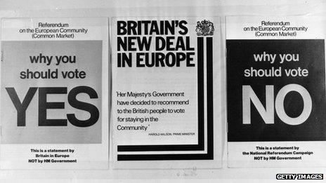 Literature handed out during 1975 referendum