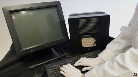 The NeXT cube, the original machine on which Sir Tim Berners-Lee designed the world wide web