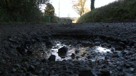 A pothole in Devon