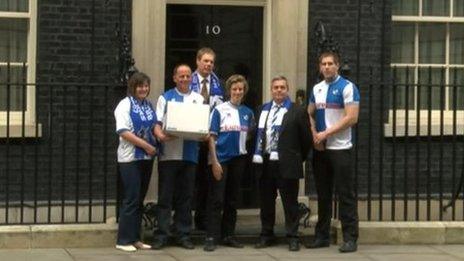 Bristol Rovers fans at Downing St