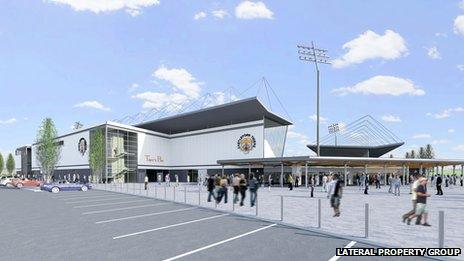 Artist's impression of new Castleford Tigers' stadium