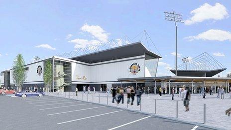 Artist's impression of new Castleford Tigers' stadium