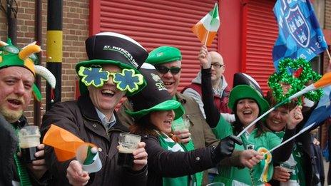 Crowds at St Patricks Day parade