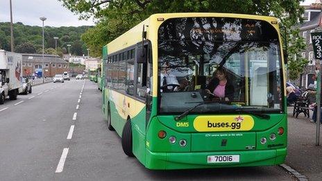 Guernsey buses at the St Peter Port terminus