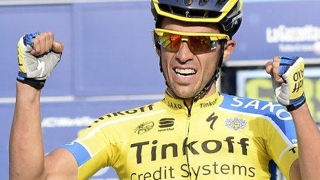 Alberto Contador wins stage four of the Tirreno-Adriatico