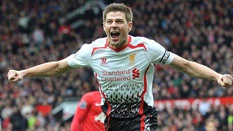 Steven Gerrard celebrates