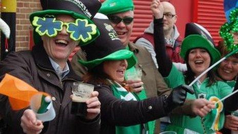 Crowds at St Patricks Day parade