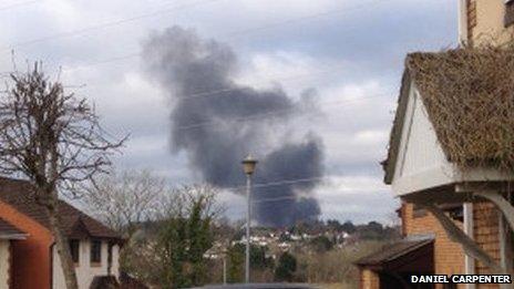 Fire as seen from Whitchurch