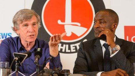 Charlton owner Roland Duchatelet and former manager Chris Powell