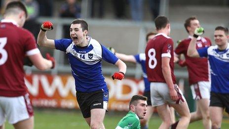 Danny Tallon celebrates after scoring the St Pat's goal