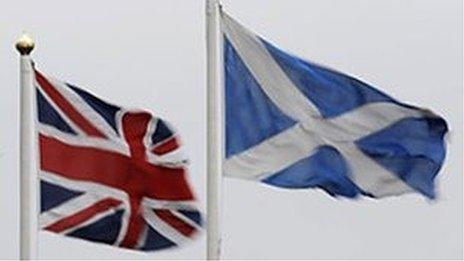 British and Scottish flags