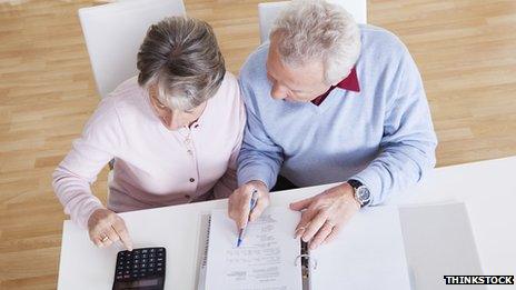 A couple working out their finances