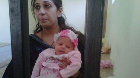 Khadija Shah with her baby