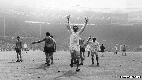 Jeff Astle celebrating a goal