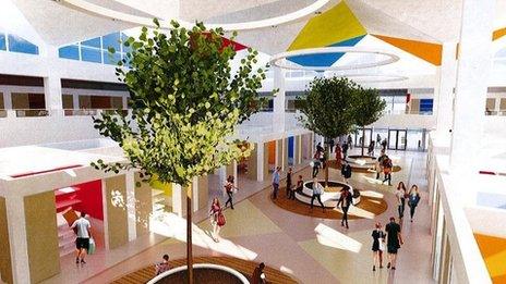 central atrium in market plans