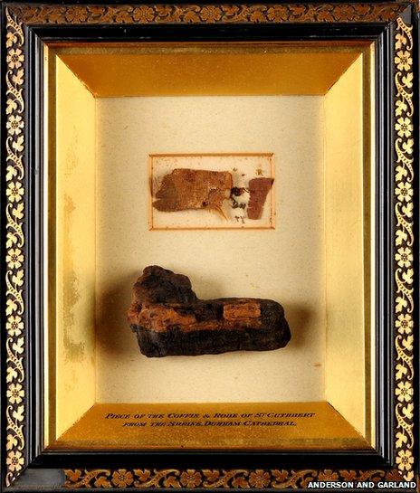 Fragments of St Cuthbert's coffin and robes