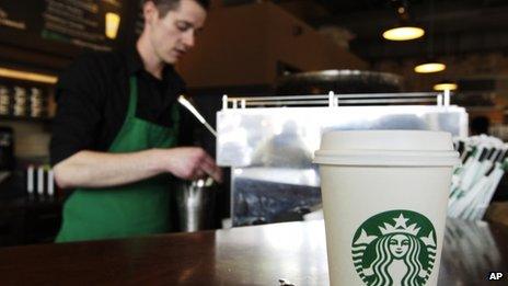 A barista appeared at a Starbucks in Seattle, Washington, on 27 April 2012