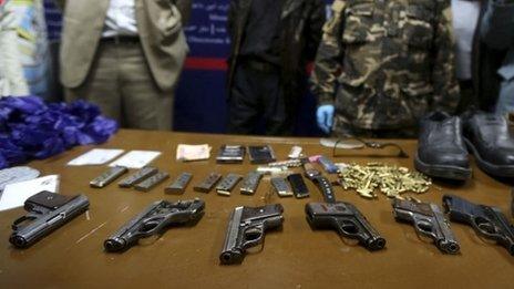 Weapons arsenal in Kabul (21 March 2014)