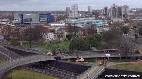 Greyfriars Green flyover deconstruction