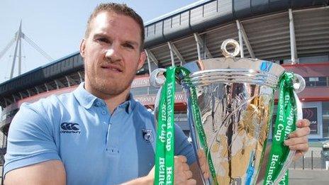 Wales prop Gethin Jenkins with the Heineken Cup