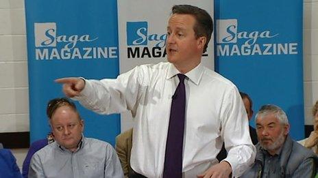 David Cameron speaking to residents of Peacehaven in East Sussex