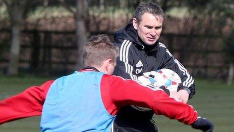 Kevin Wilkin oversees Wrexham training