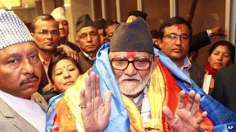 PM Koirala being congratulated