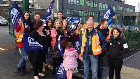 picket line in West Midlands region