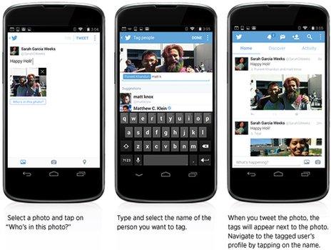 Three phone showing new Twitter features