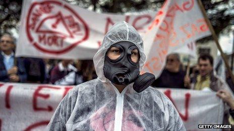 Fracking protest in France